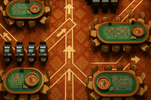 Step-by-step process flow illustration symbolizing how to obtain an international gaming license, with schematic network of connected nodes and arrows — representing jurisdictional pathways and compliance requirements.