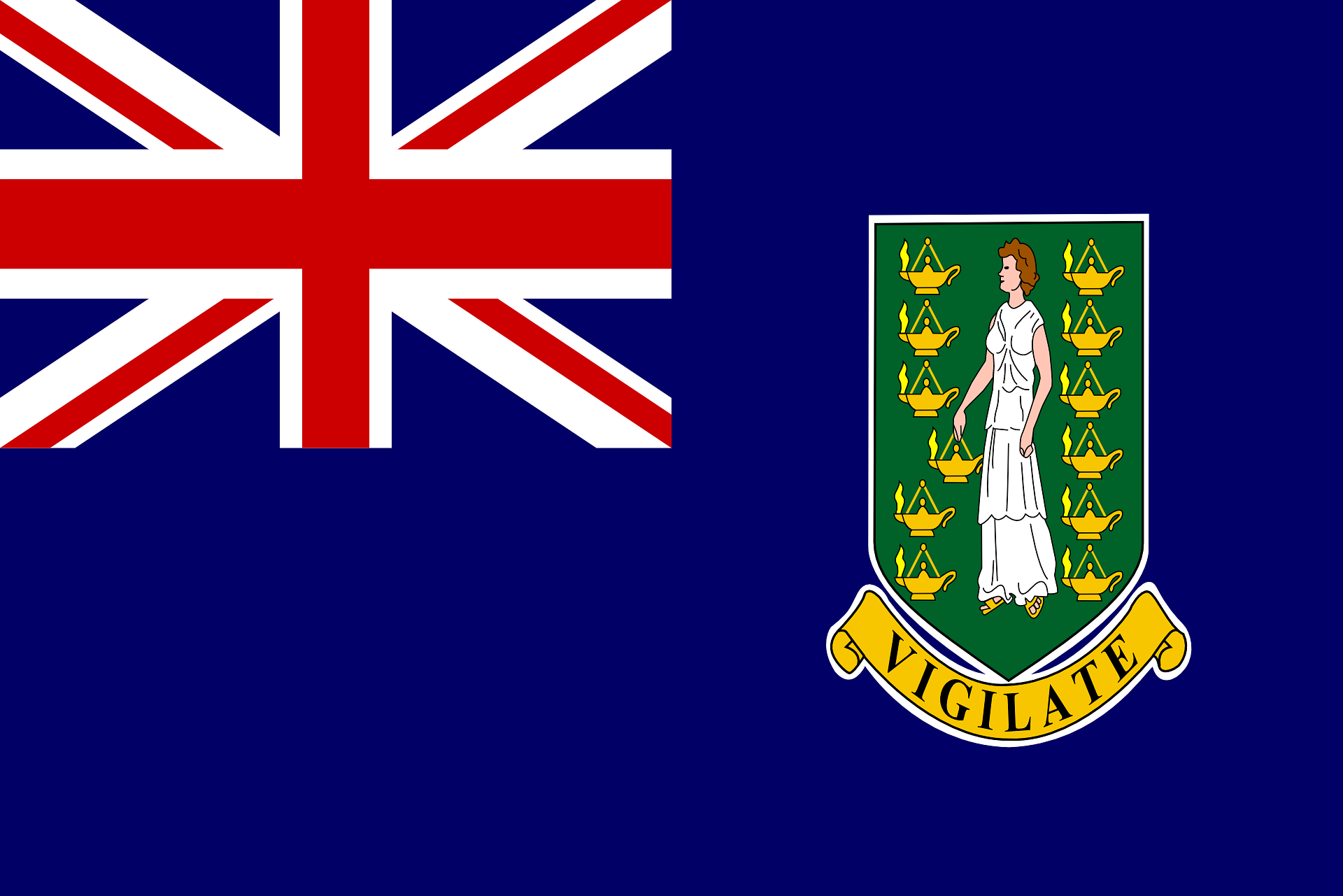 British Virgin Islands flag symbolizing British heritage and Saint Ursula coat of arms — national identity emblem