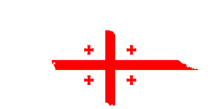Outline of Georgia country filled with national flag design