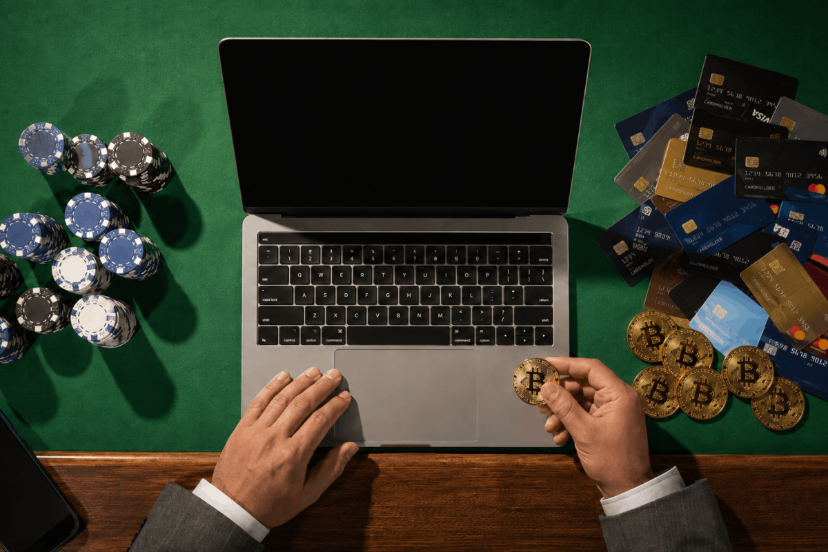 Payment gateway options for online gambling, including bank cards and crypto.